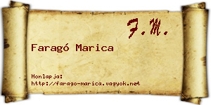 Faragó Marica névjegykártya