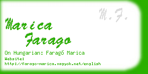 marica farago business card